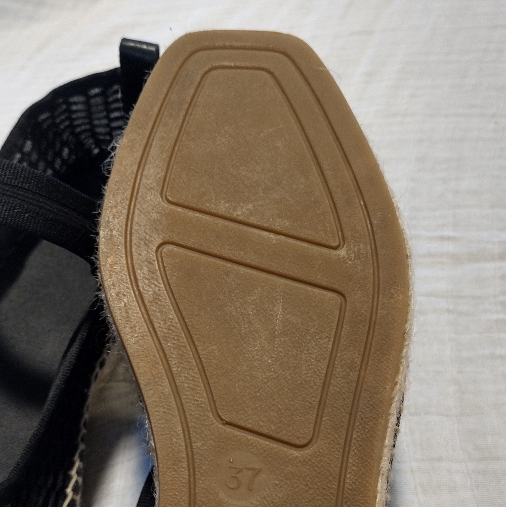 Maeve Black Mesh Espadrille Flats with Jute Sole - Picture 10 of 12